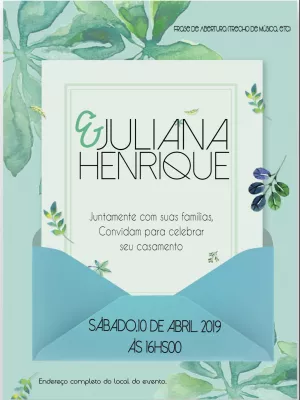 Convite casamento Floral