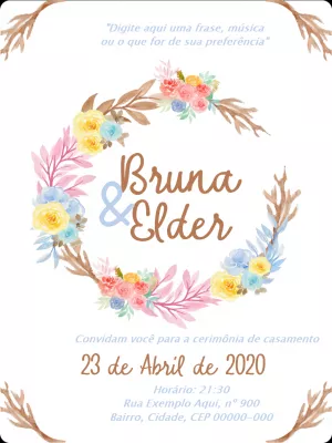 Convite de casamento Floral