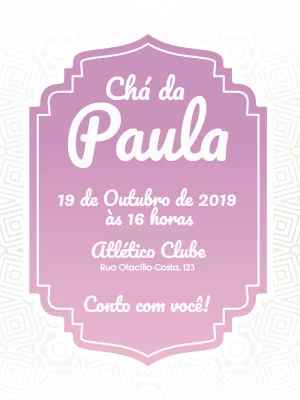 Convite de chá de panela