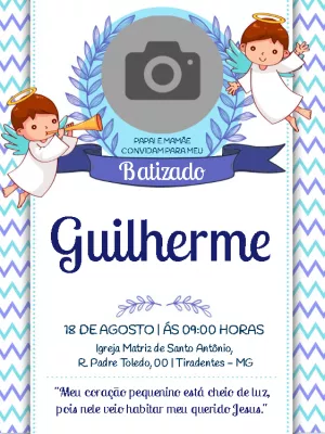 Convite de Batizado com foto