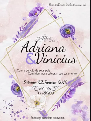 Convite de casamento Floral