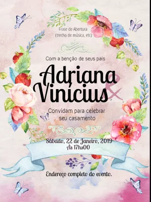 Convite casamento Floral