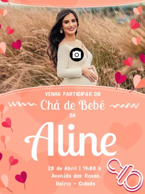 Convite de chá de bebê com foto