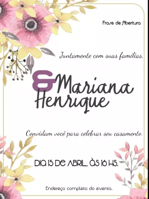 Convite de casamento Floral
