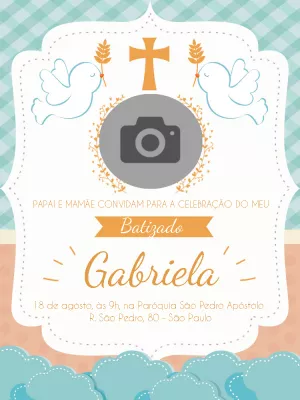 Convite de Batizado com foto