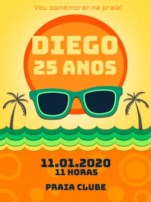 Convite aniversário Sunset