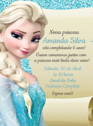 Convite Aniversário Frozen