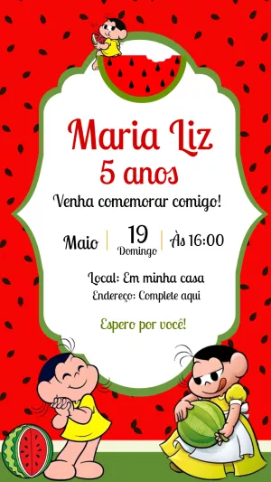 Convite aniversário Magali