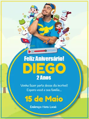 Convite de aniversário Luccas Neto