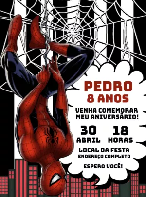 Convite Aniversário Homem Aranha