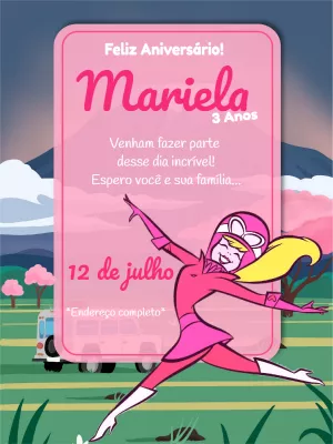 Convite de aniversário Penélope Charmosa