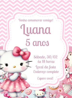 Convite Aniversário Hello Kitty