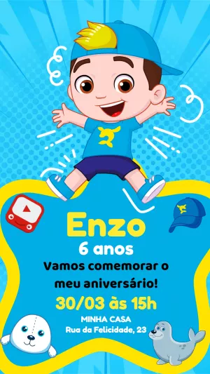 Convite Aniversário Luccas Neto