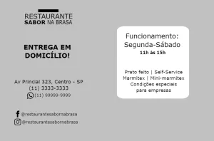 Cartão de visita para restaurante