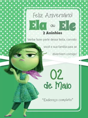 Convite de aniversário Divertidamente