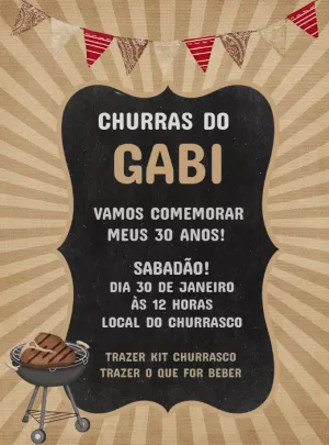 Convite Aniversário Churrasco