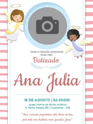 Convite de Batizado com foto