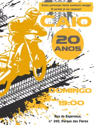 Convite aniversário Motocross