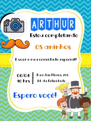 Convite aniversário Mundo Bita com foto