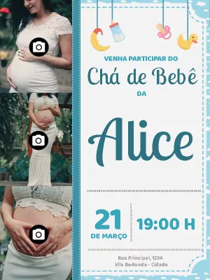 Convite de chá de bebê com foto