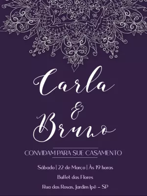 Convite de casamento mandala