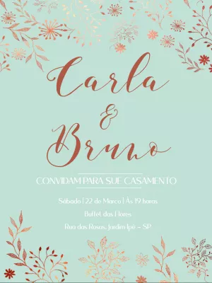 Convite de casamento floral
