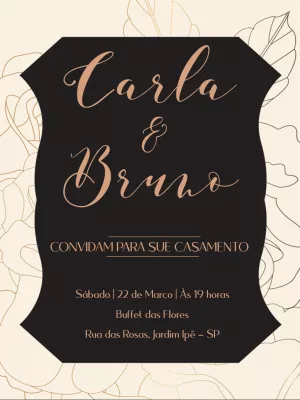 Convite de casamento elegante