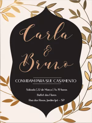 Convite de casamento elegante