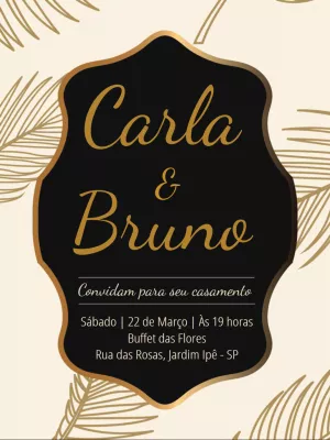 Convite de casamento elegante