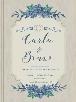 Convite de casamento floral