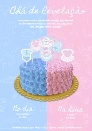 Convite de chá revelação Menino ou Menina