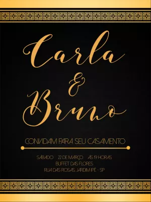 Convite de casamento elegante