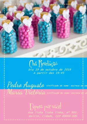 Convite de chá revelação Menino ou Menina