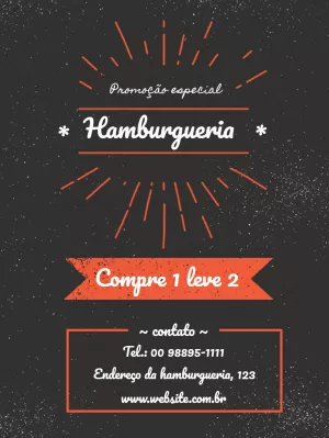 Folheto para hamburgueria