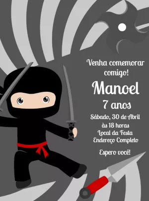 Convite Aniversário Ninja