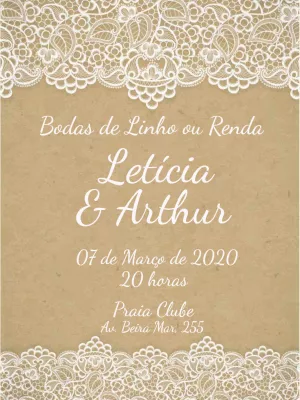 Convite Bodas de Linho