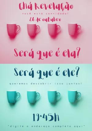 Convite de chá revelação Menino ou Menina
