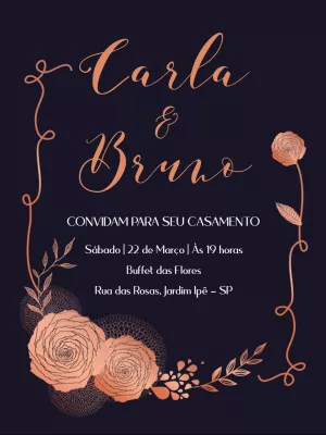 Convite de casamento floral