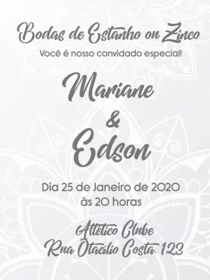 Convite Bodas de Estanho