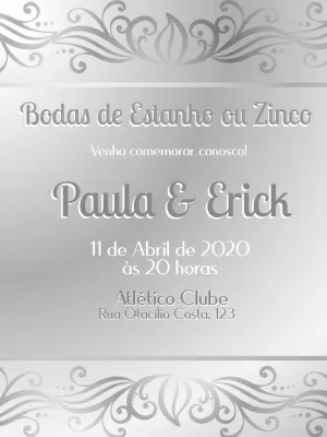 Convite Bodas de Estanho