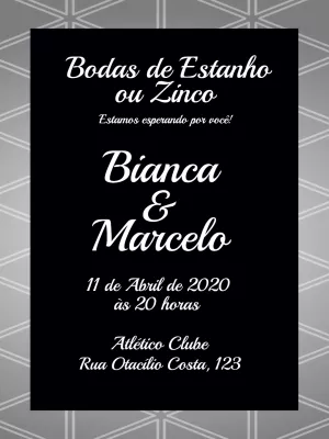 Convite Bodas de Estanho