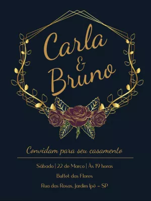 Convite de casamento floral
