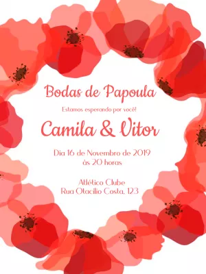 Convite Bodas de Papoula