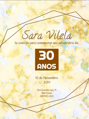 Convite de aniversário 30 anos