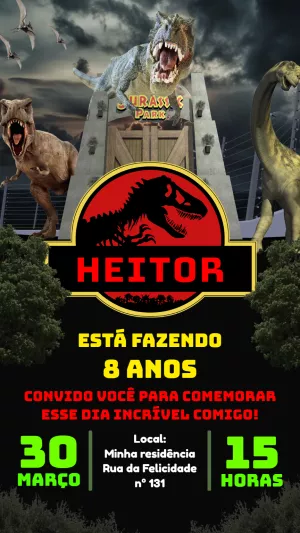 Convite Aniversário Jurassic Park