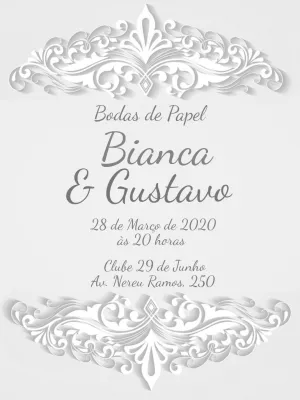 Convite de Bodas de Papel