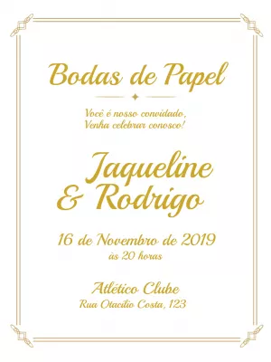 Convite Bodas de Papel