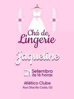 Convite de chá de lingerie