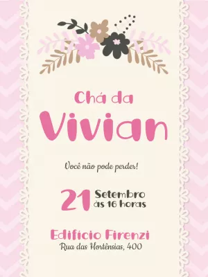 Convite de chá de casa nova