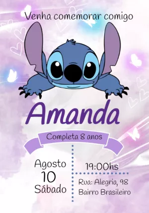 Convite Aniversário Stitch